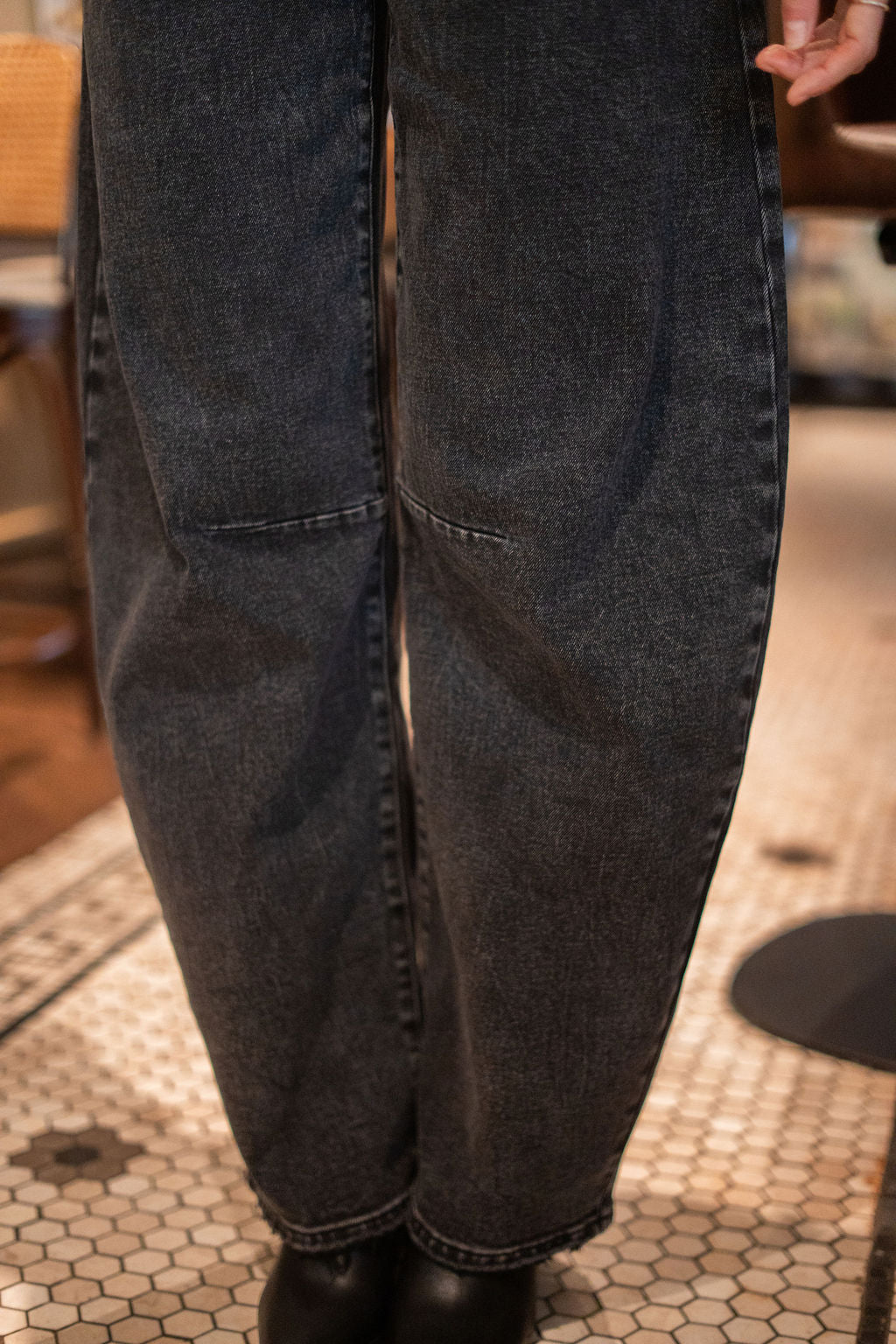 Barrel jeans Queen Hearts donkergrijs