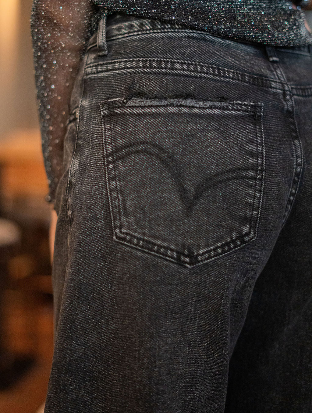 Barrel jeans Queen Hearts donkergrijs
