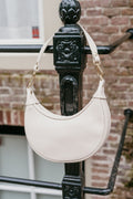 Leren schoudertas ecru goud