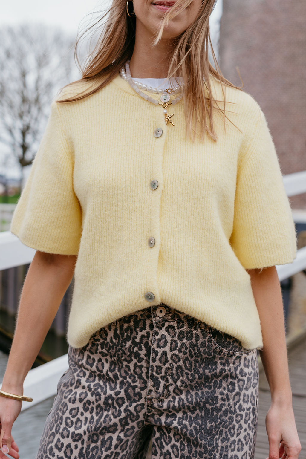 Vest korte mouw butter yellow