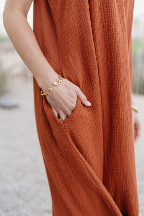 Bangle armband goud schelpjes