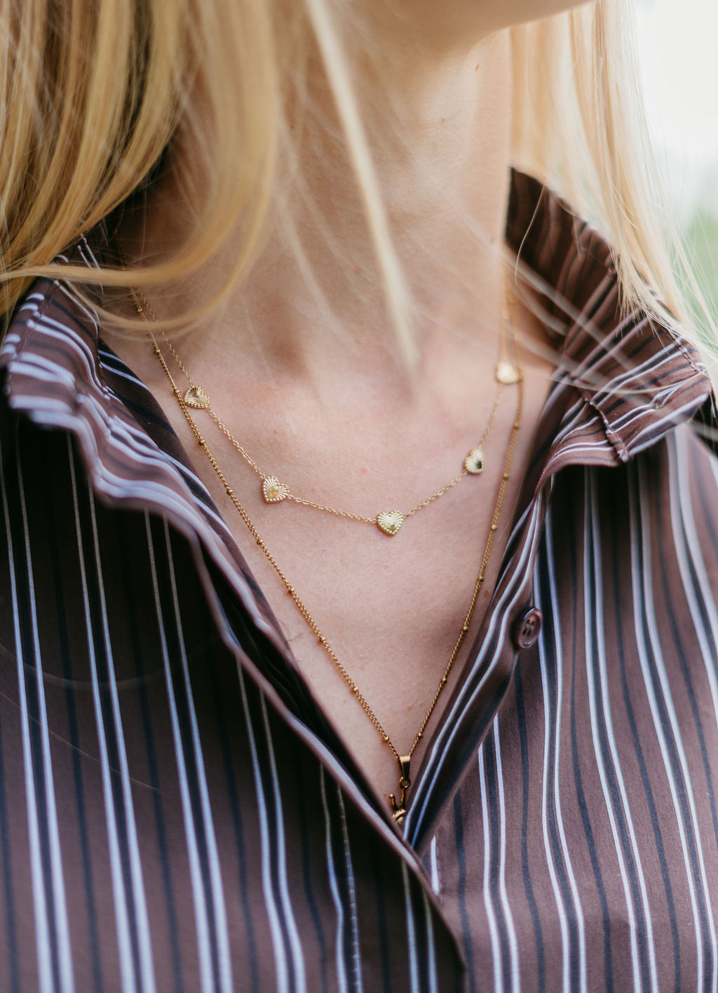 Ketting hartjes goud