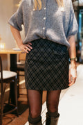Geruite rok skort navy grijs
