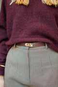 Leren verstelbare riem bordeaux rood