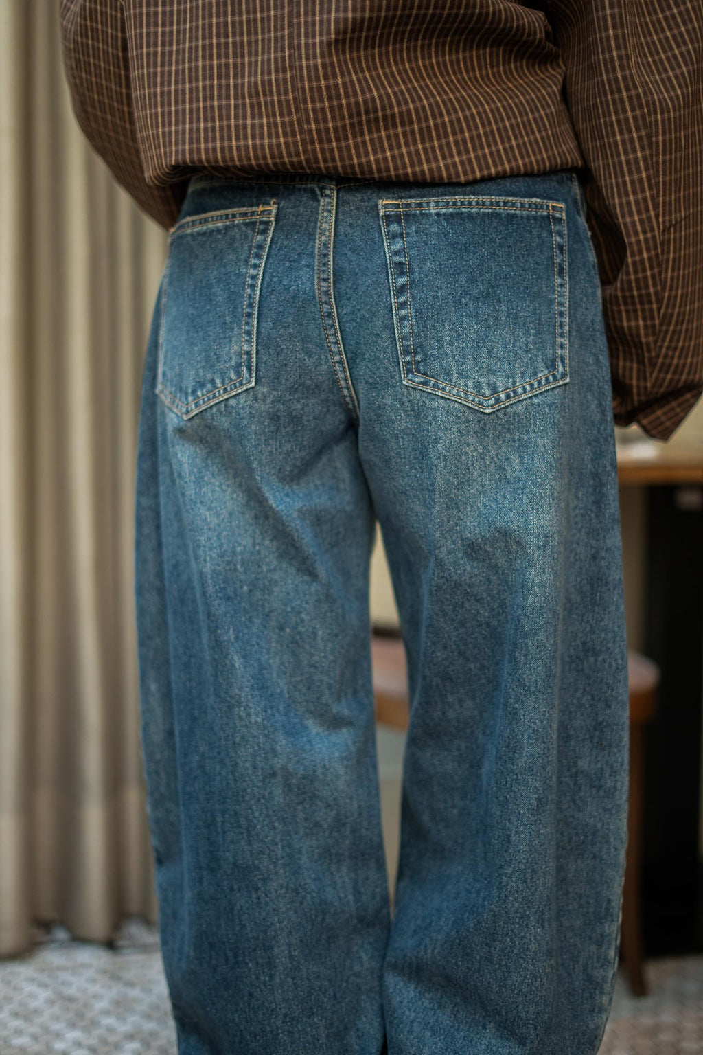 Baggy balloon jeans vintage donkerblauw