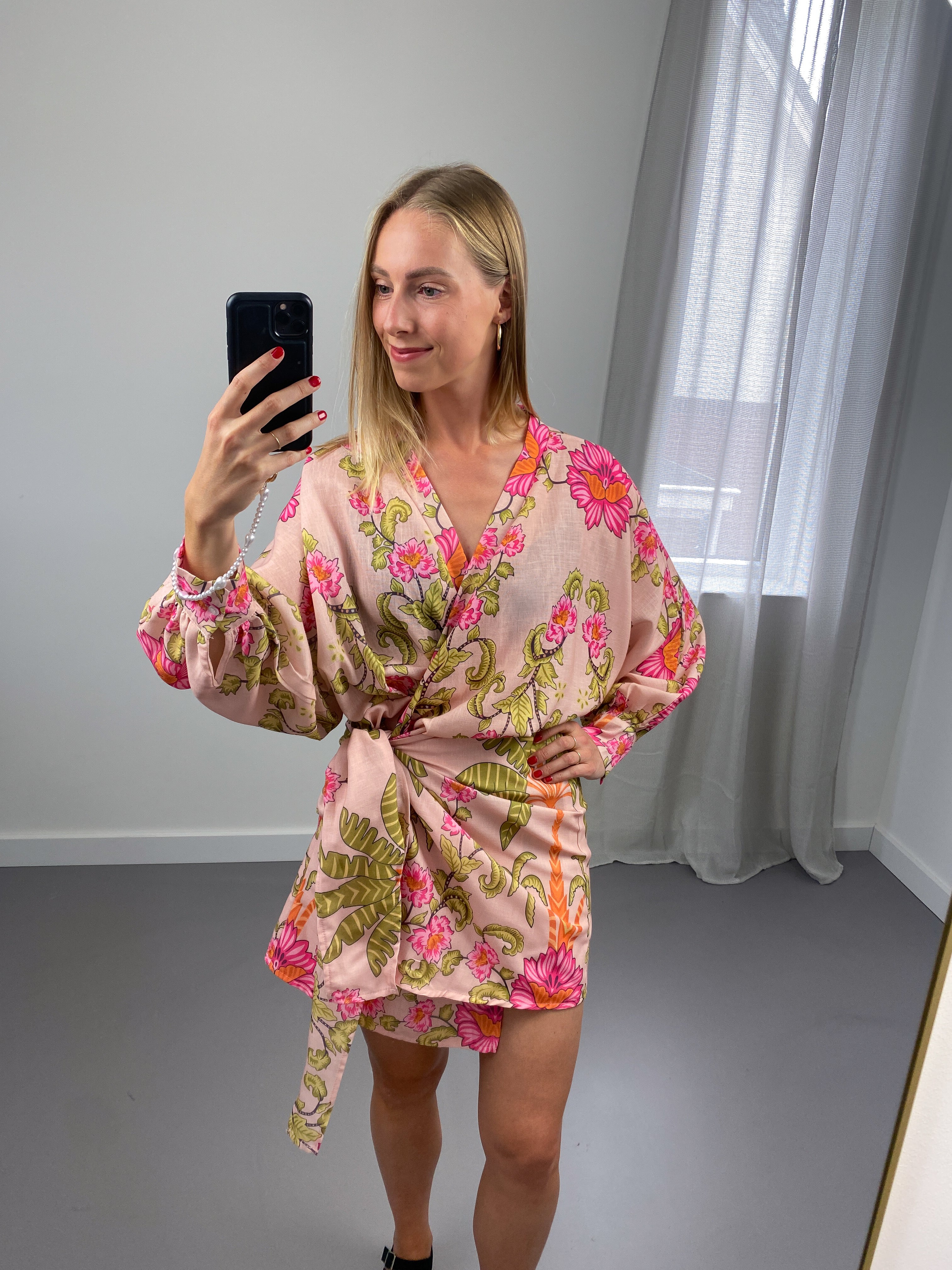 Isla Jurk | Bloemprint Roze