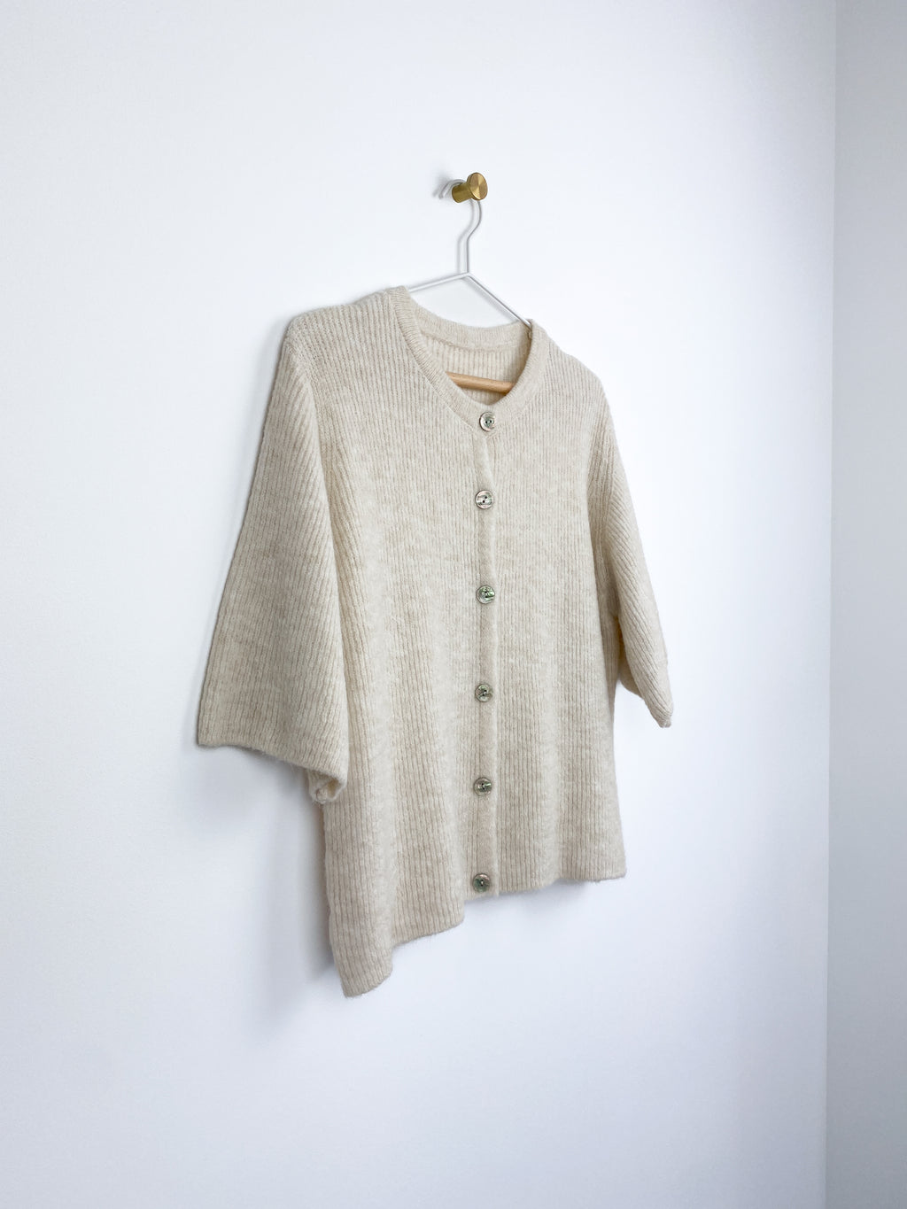 Vest korte mouw beige