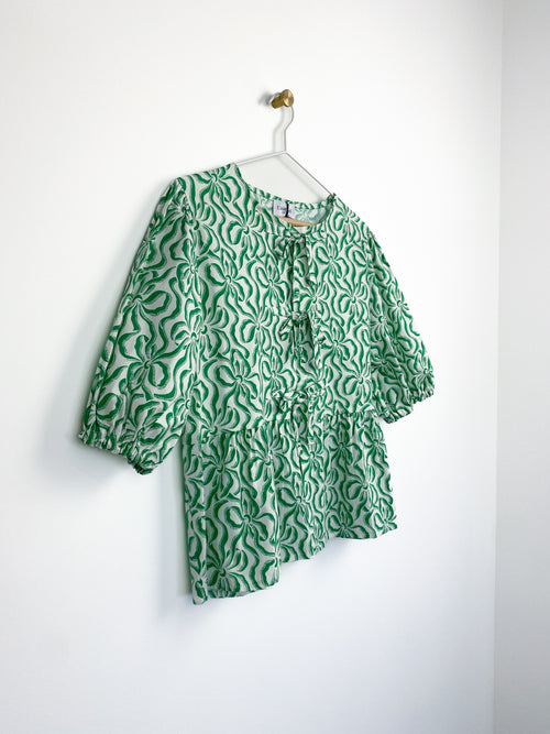Amélie Blouse | Groen & Wit