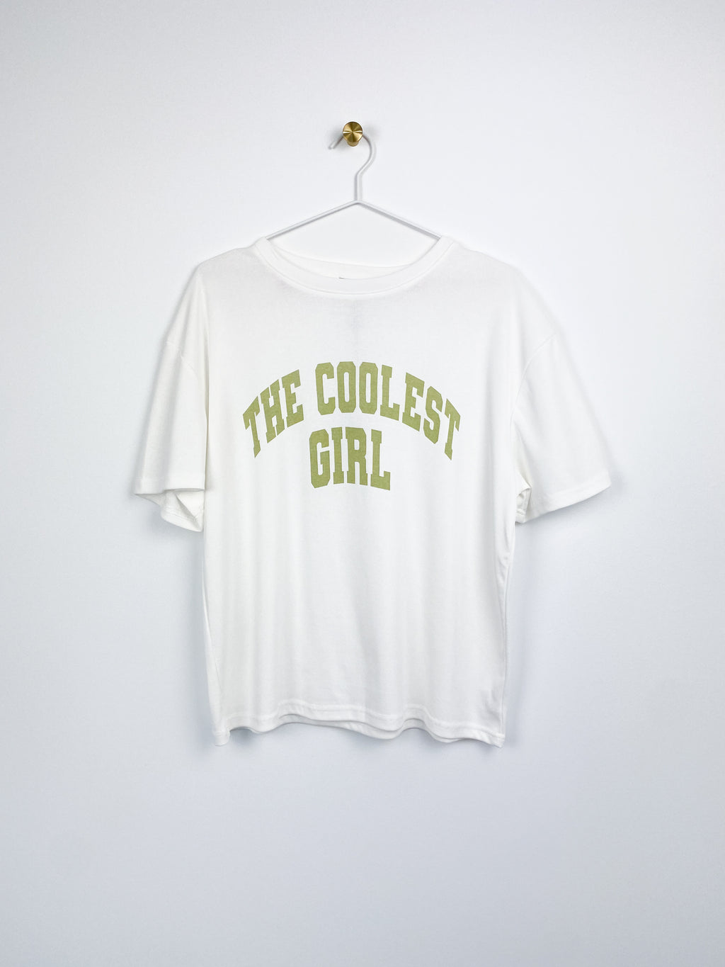 Coolest Girl T-shirt | Wit & Groen