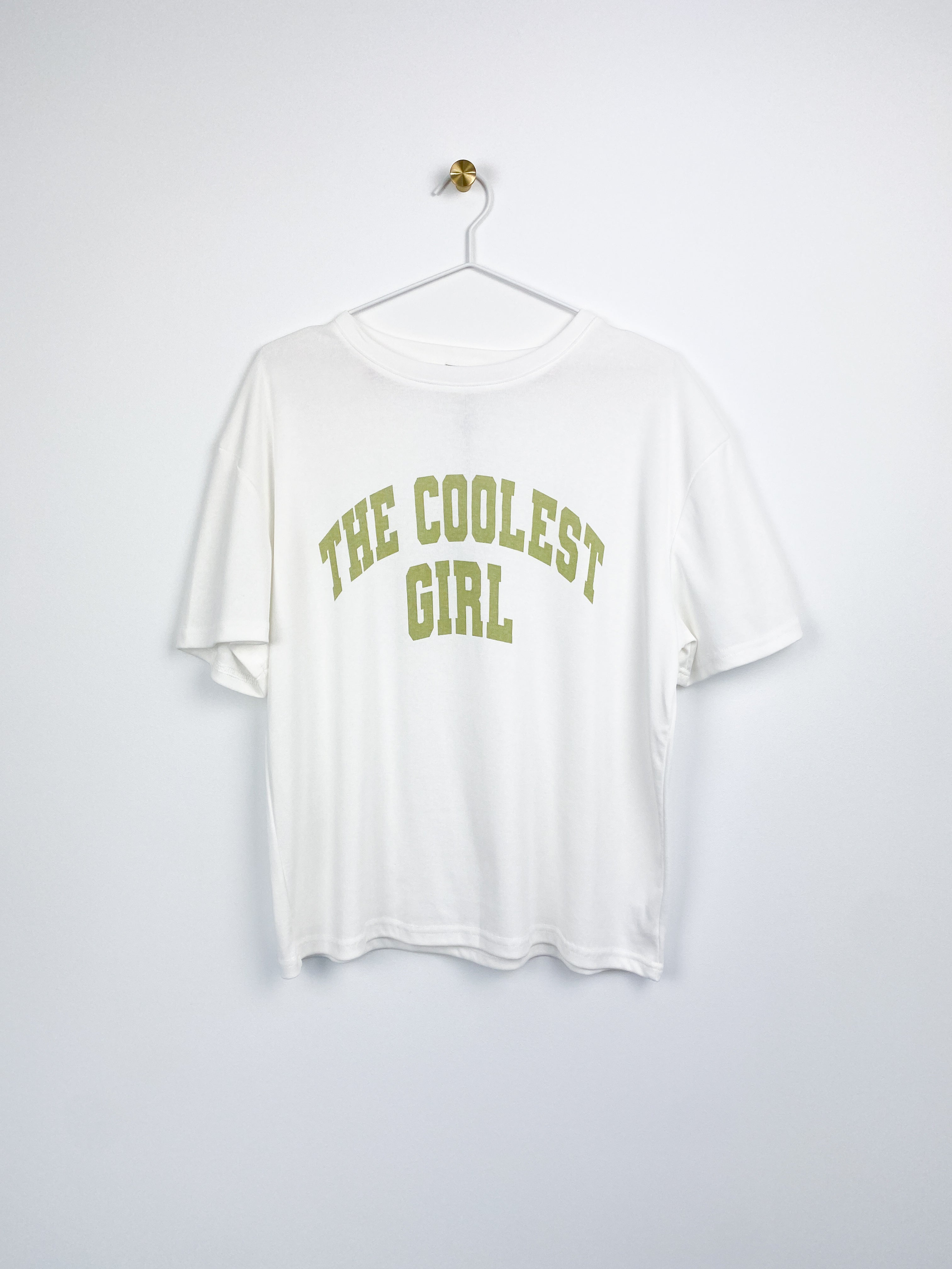 Coolest Girl T-shirt | Wit & Groen