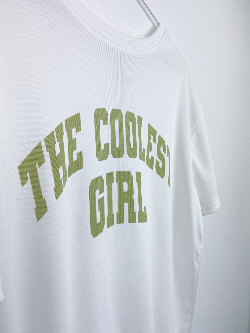 Coolest Girl T-shirt | Wit & Groen