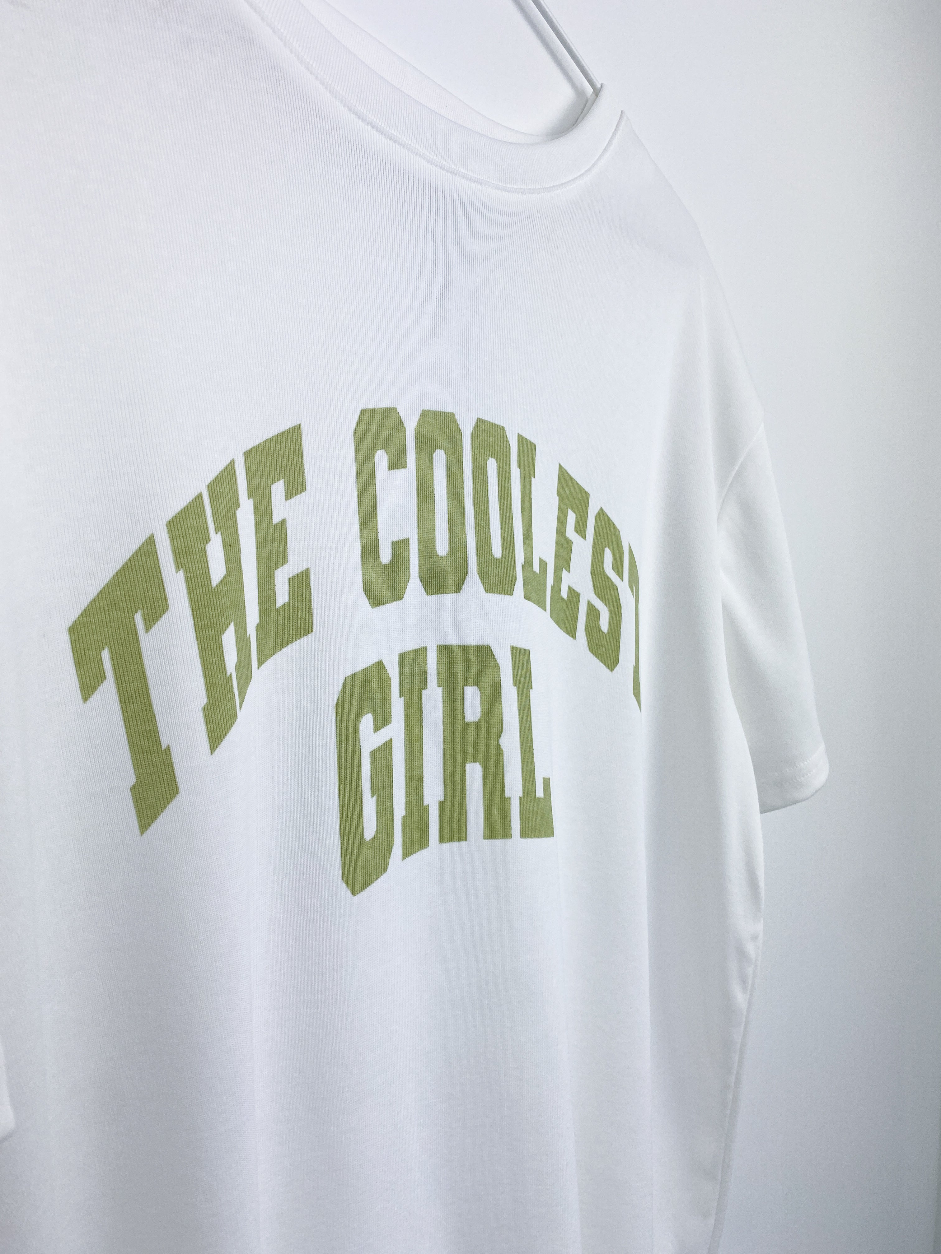 Coolest Girl T-shirt | Wit & Groen