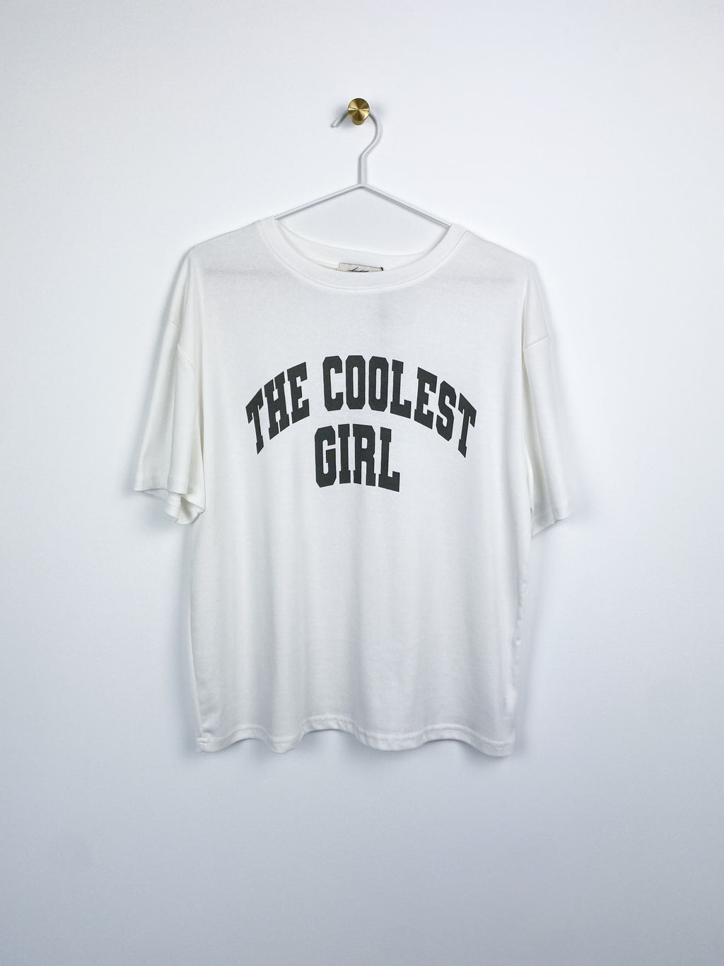 Coolest Girl T-shirt | Wit & Grijs