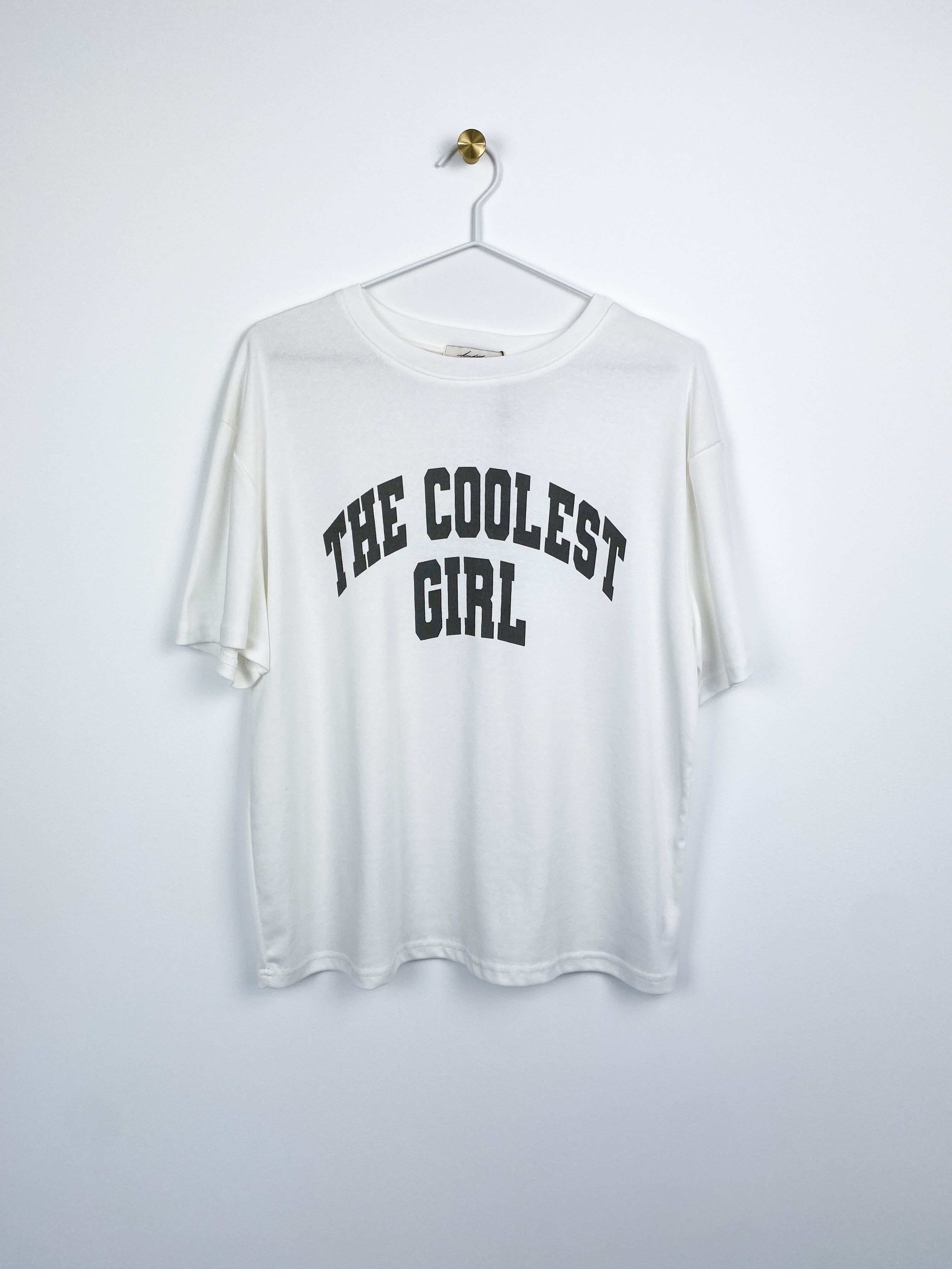 Coolest Girl T-shirt | Wit & Grijs