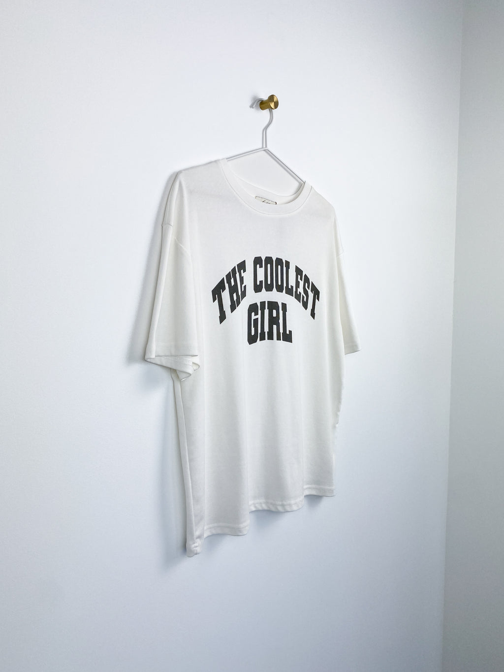 Coolest Girl T-shirt | Wit & Grijs