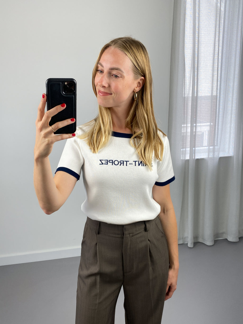 Saint Tropez Trui | Wit & Navy