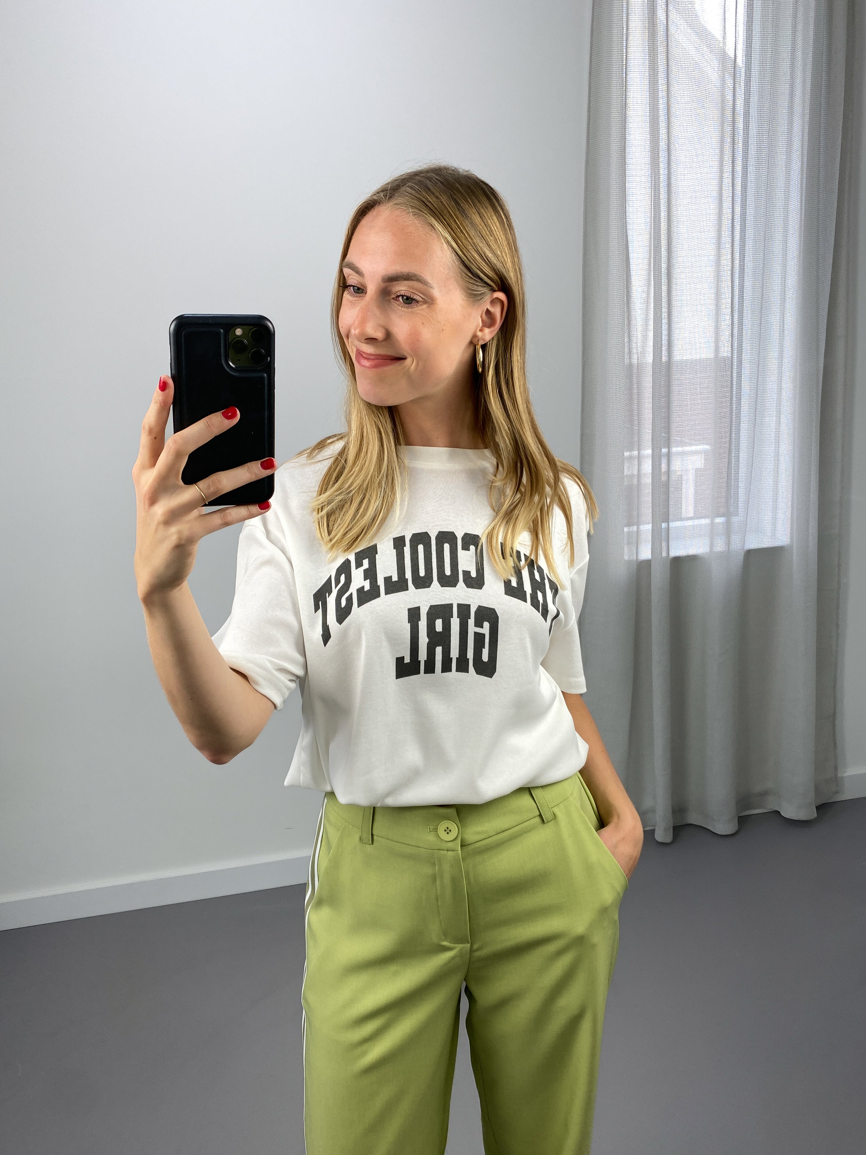 Coolest Girl T-shirt | Wit & Grijs