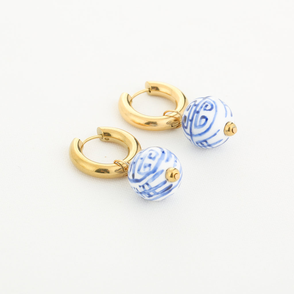 Delft Charm Oorbellen | Goud