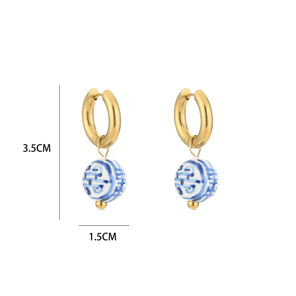 Delft Charm Oorbellen | Goud