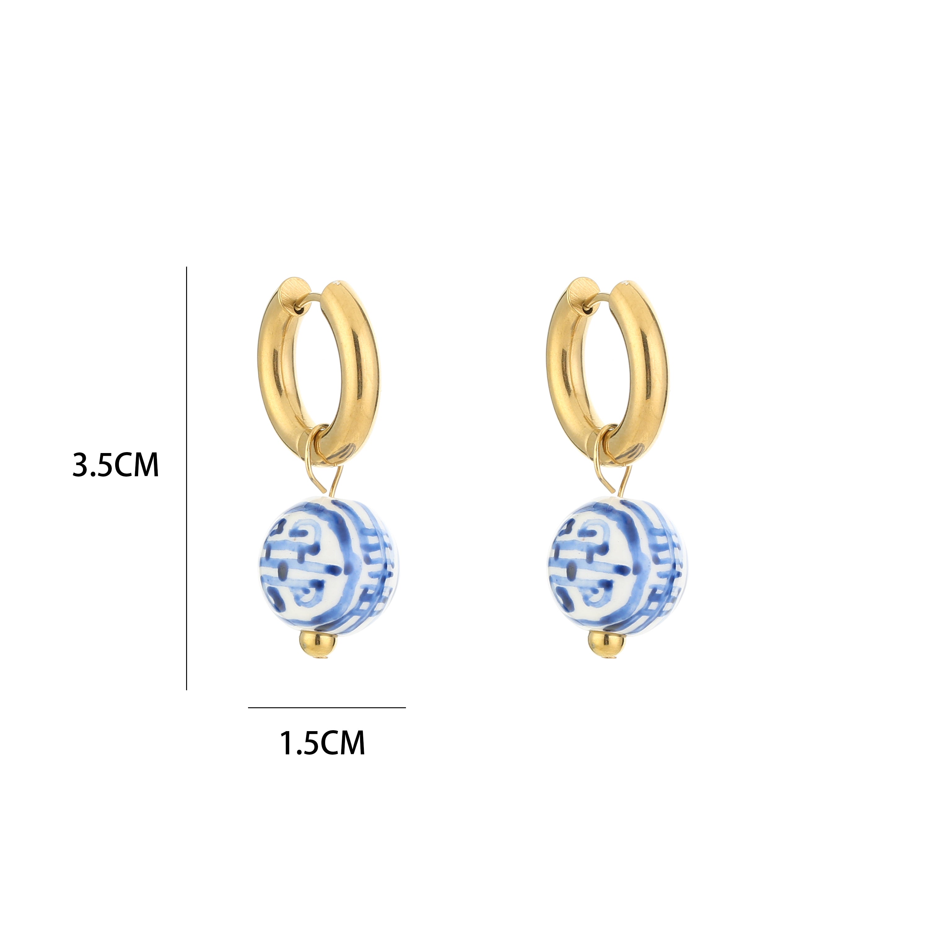 Delft Charm Oorbellen | Goud