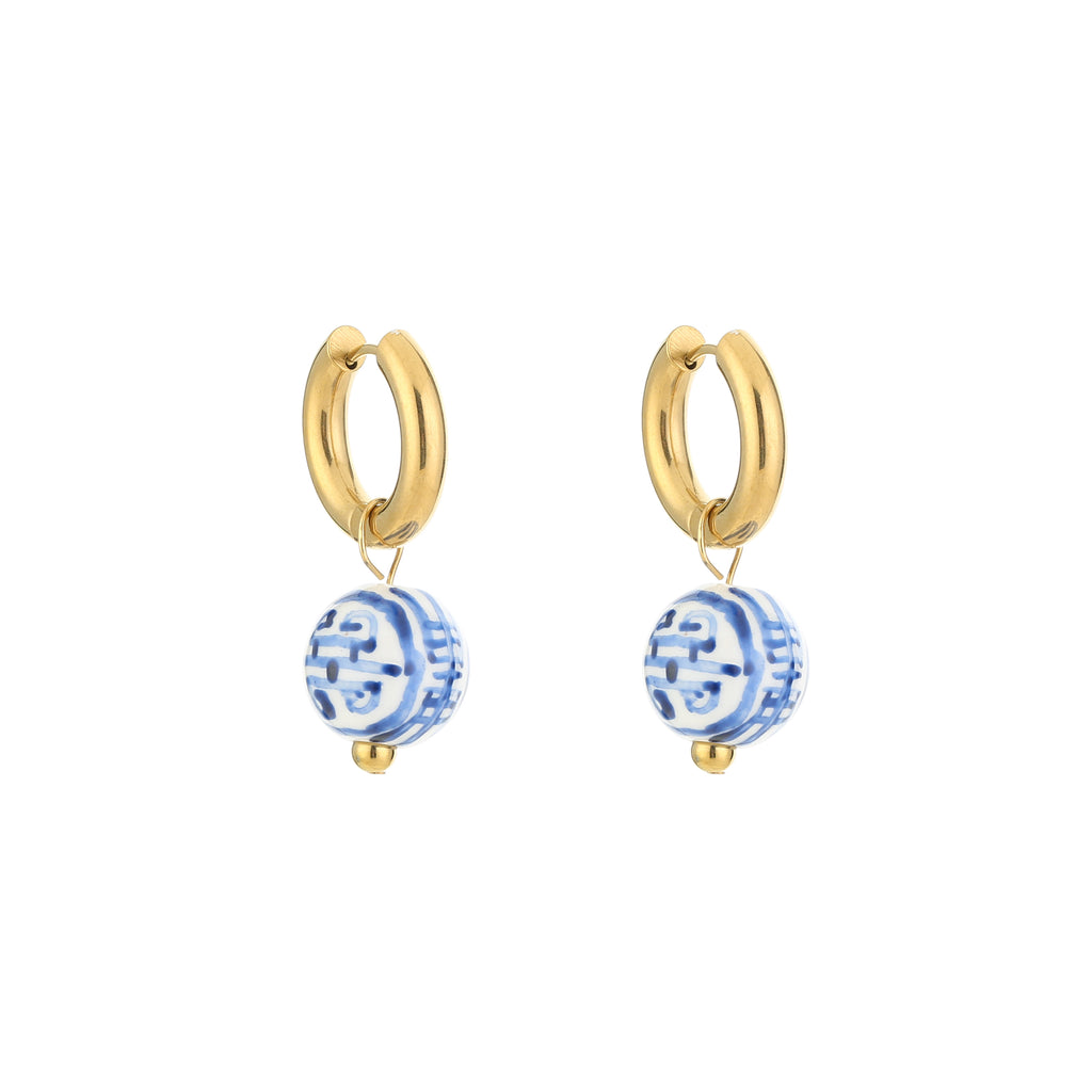 Delft Charm Oorbellen | Goud