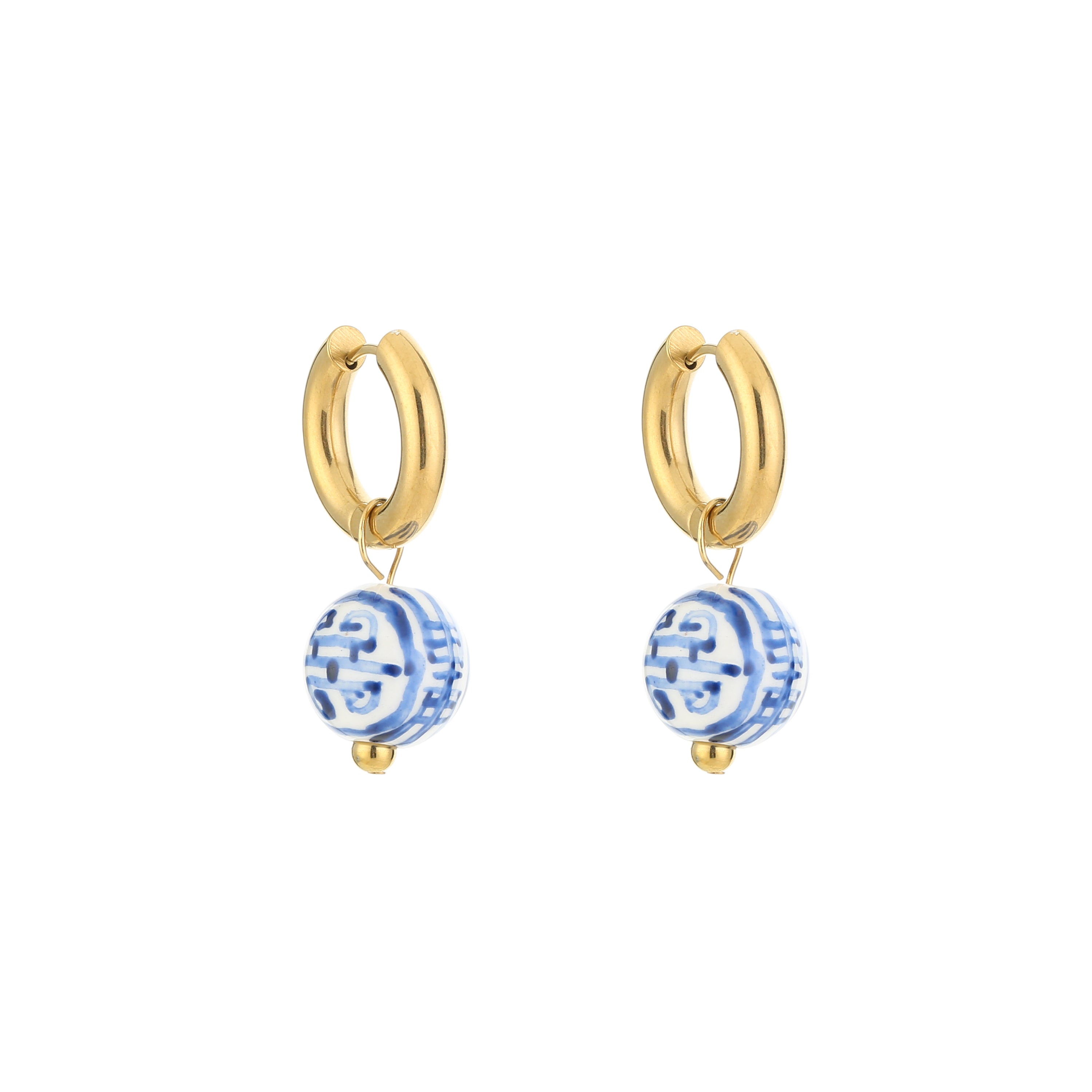 Delft Charm Oorbellen | Goud