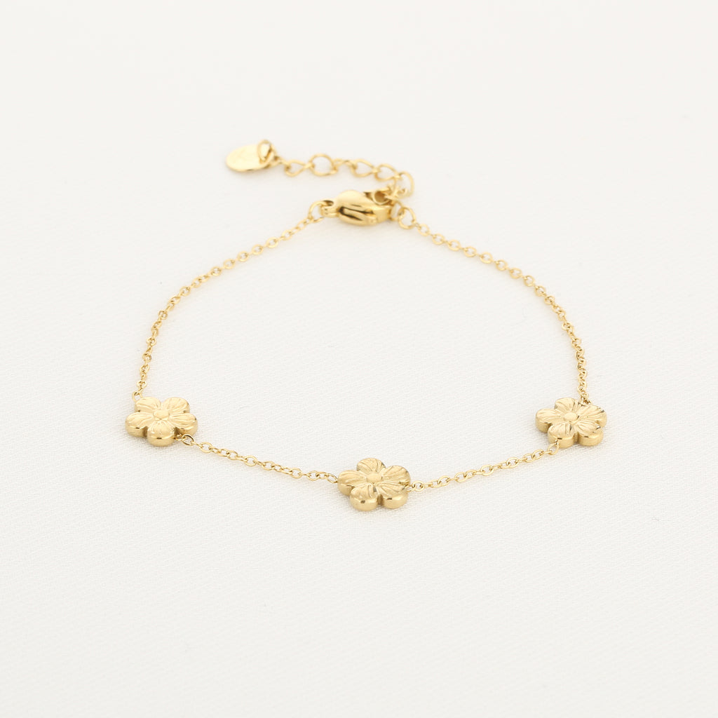 Triple Bloom Armband | Goud