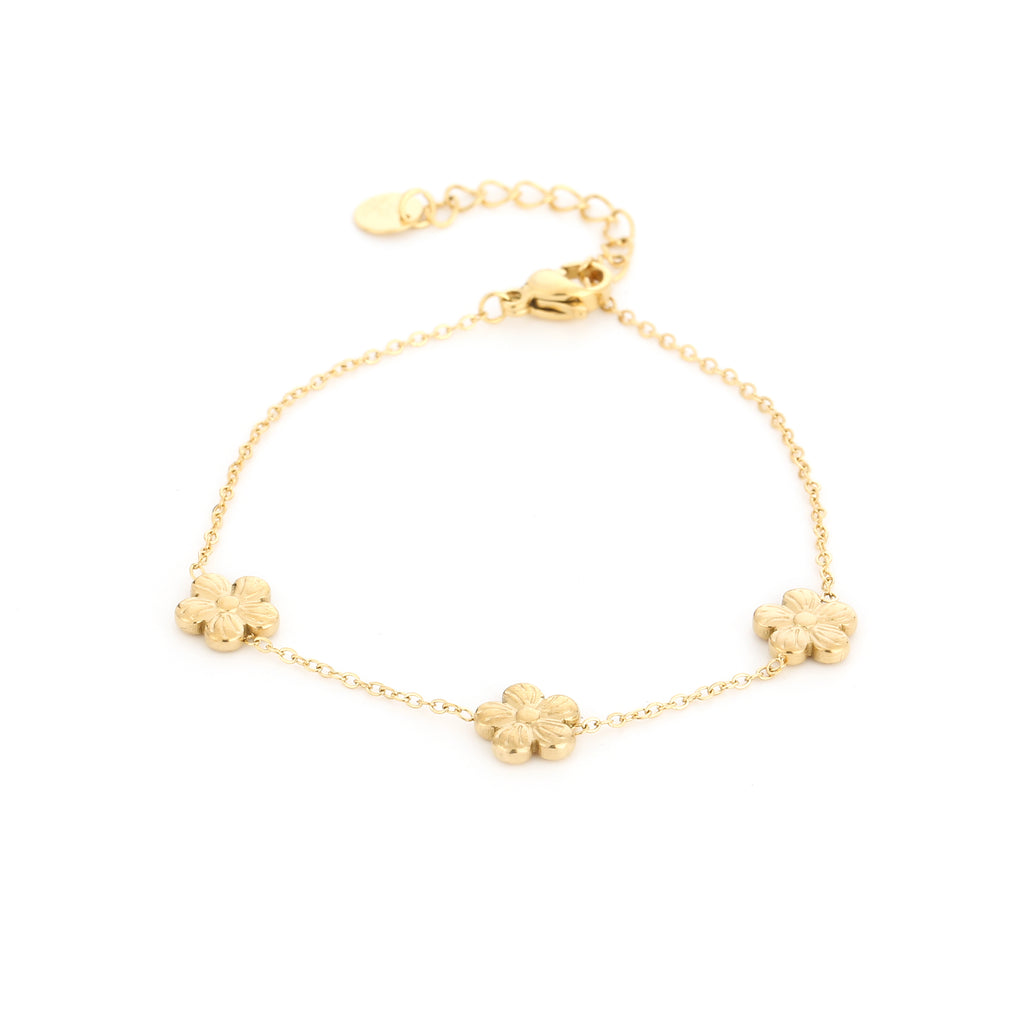 Triple Bloom Armband | Goud