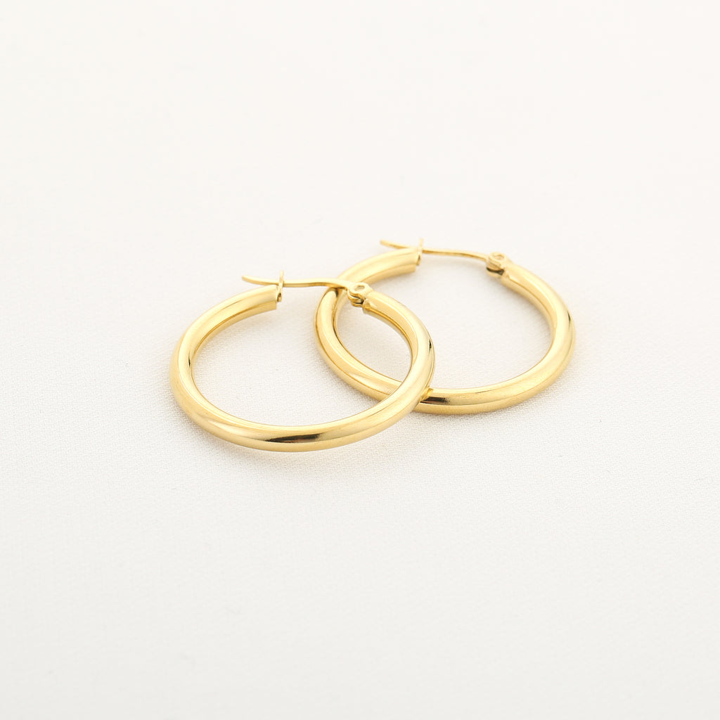 Hoops Oorbellen 30mm | Goud