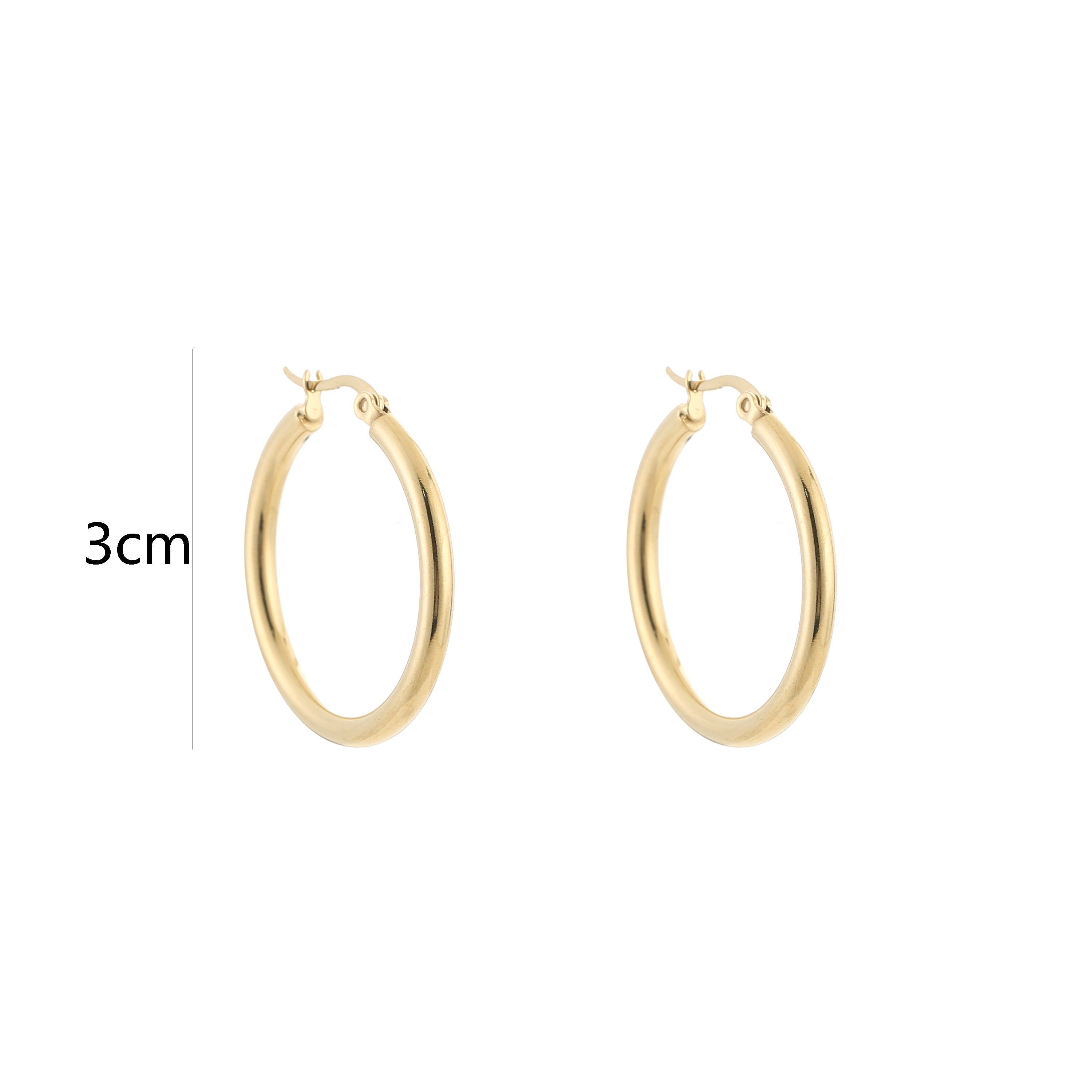 Hoops Oorbellen 30mm | Goud