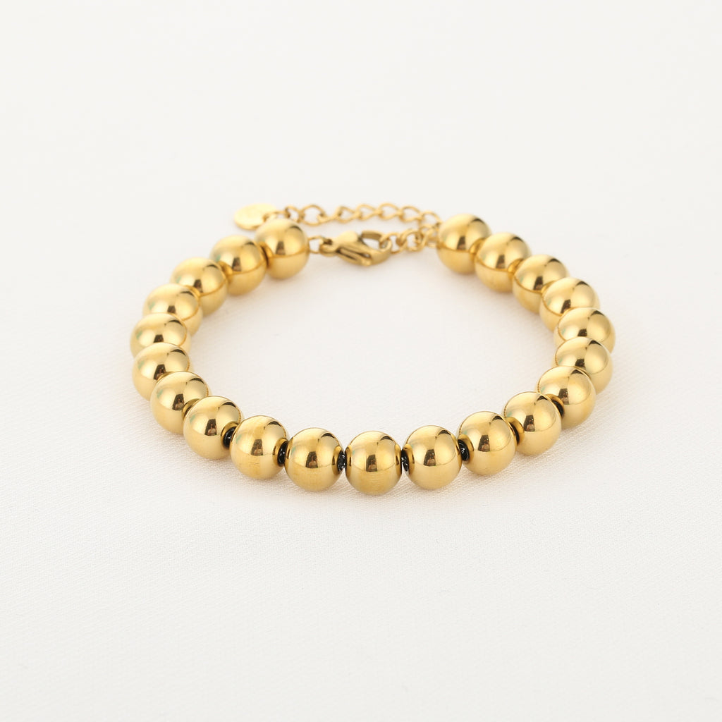 Armband gouden kralen stainless steel
