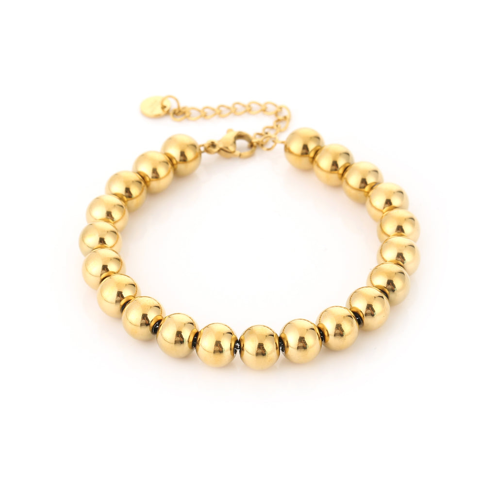 Armband gouden kralen stainless steel
