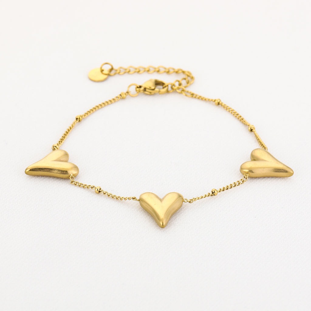 Golden Hearts Armband | Goud
