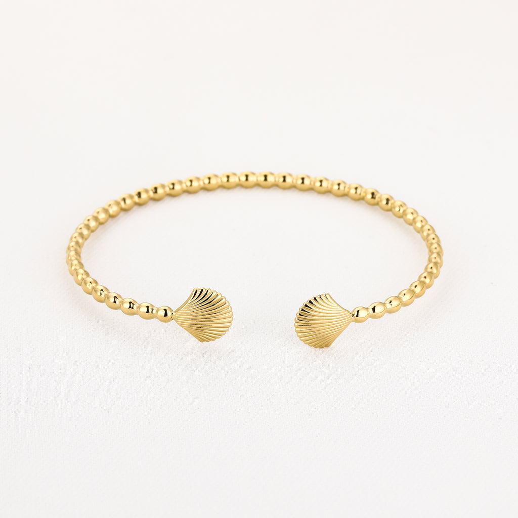 Bangle armband goud schelpjes