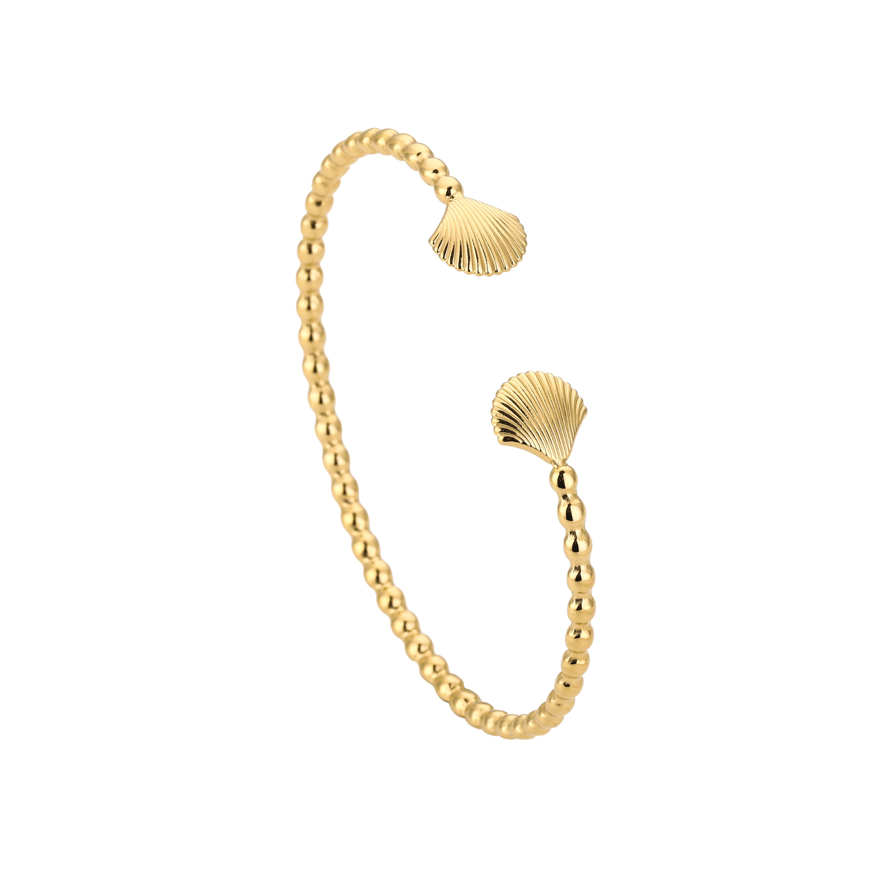Bangle armband goud schelpjes