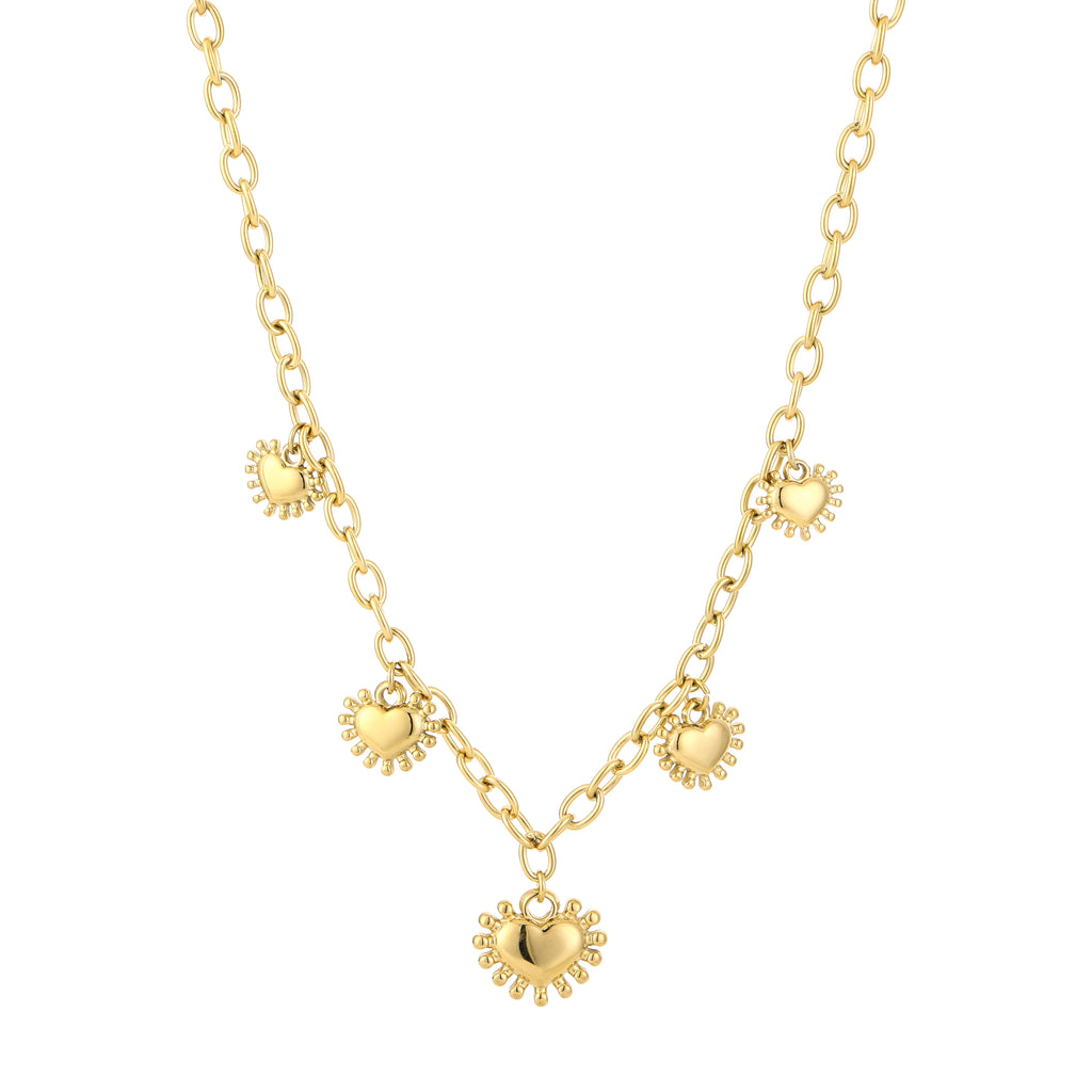Schakelketting goud zon hart bedels