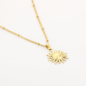 Lange ketting zon hanger goud
