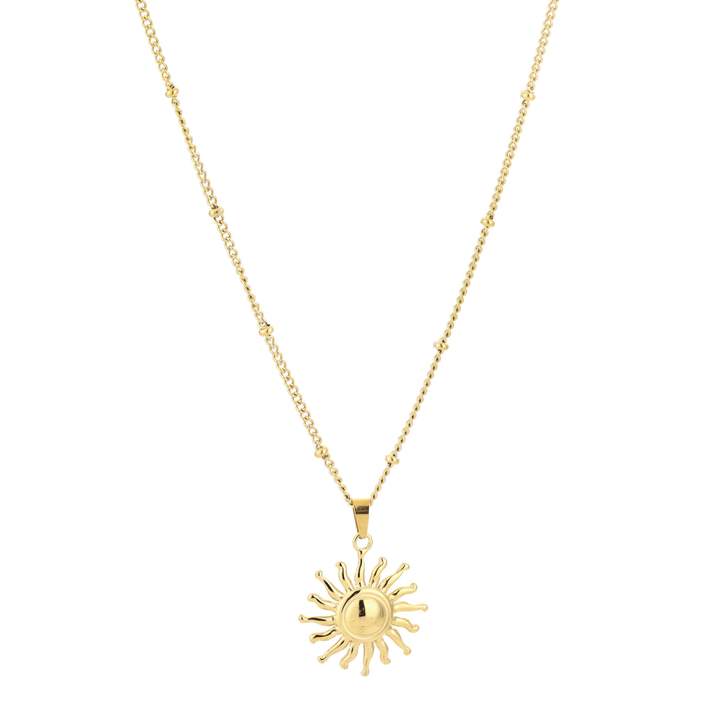 Lange ketting zon hanger goud