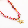 Ketting zeester stainless steel roze oranje wit goud