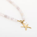 Ketting zeester parel stainless steel goud wit