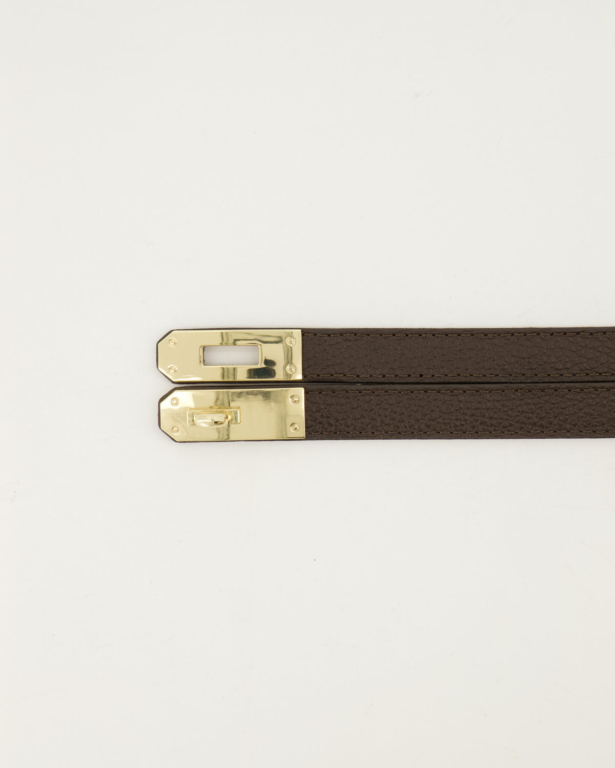 Leren verstelbare riem donkerbruin