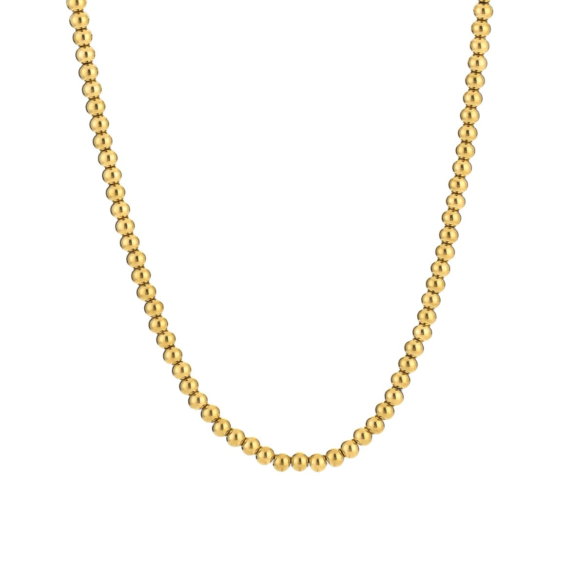 Ketting gouden kralen stainless steel