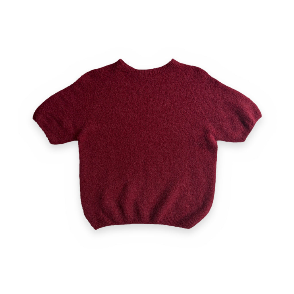 Trui korte mouw bordeaux rood